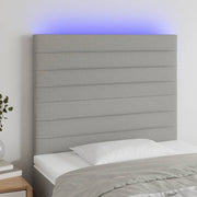 Hoofdbord 100x5x118/128 cm stof lichtgrijs LED