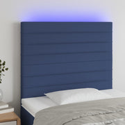 Hoofdbord 100x5x118/128 cm stof blauw LED