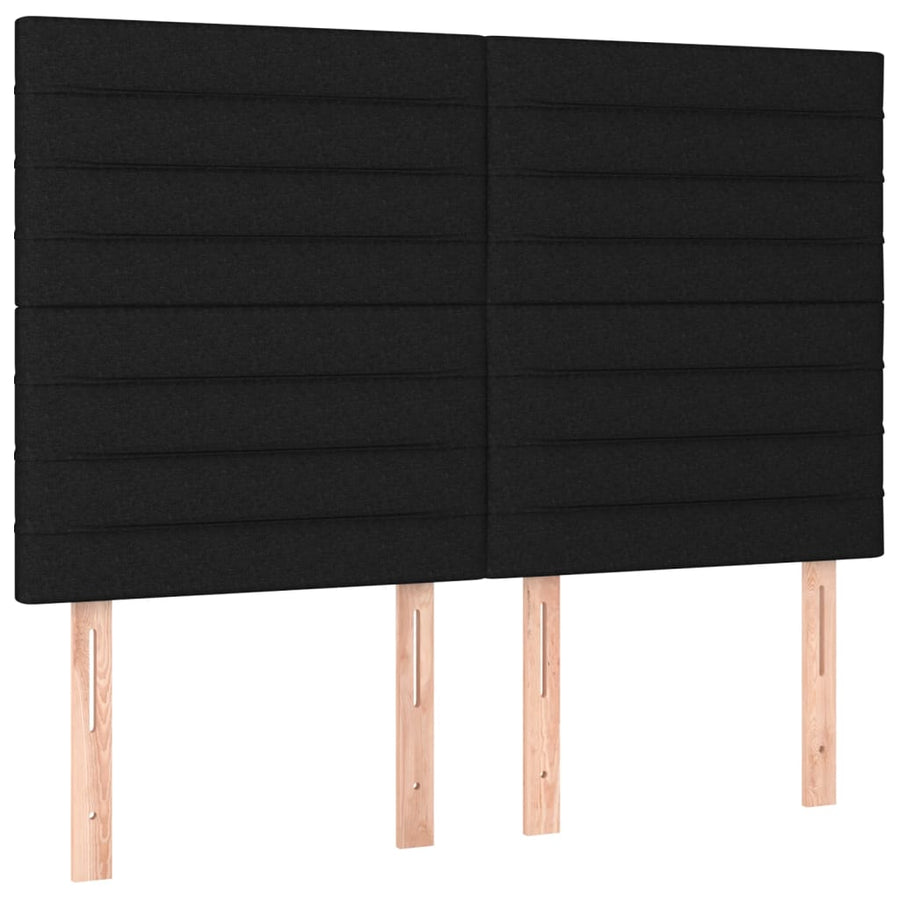 Hoofdbord Led Stof 144 x 5 x 118/128 cm Zwart