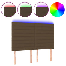 Hoofdbord LED 144x5x118/128 cm stof donkerbruin 144 x 5 x 118/128 cm Donkerbruin