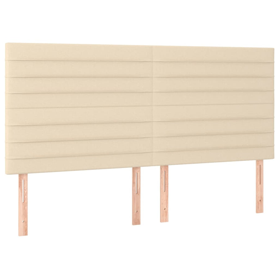 Hoofdbord Led Stof Kleurig 160 x 5 x 118/128 cm Crème