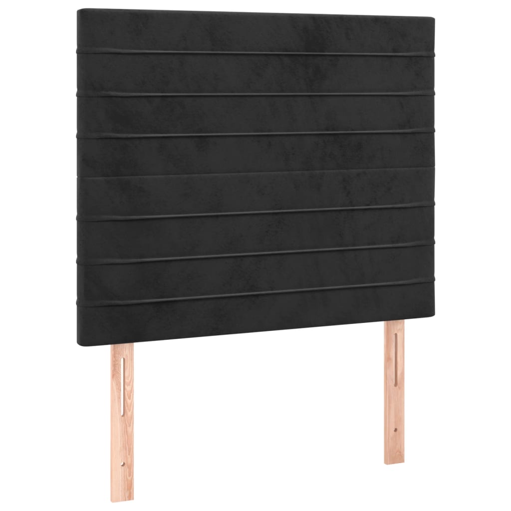 Hoofdbord LED 80x5x118/128 cm fluweel zwart 80 x 5 x 118/128 cm Zwart