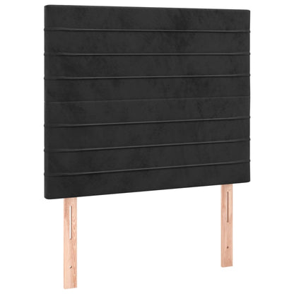 Hoofdbord LED 80x5x118/128 cm fluweel zwart 80 x 5 x 118/128 cm Zwart