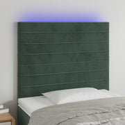 Hoofdbord 100x5x118/128 cm fluweel donkergroen LED