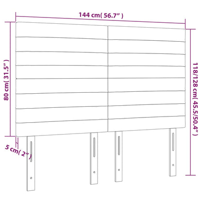 Hoofdbord Led 144X5X118/128 Cm Fluweel Zwart 144 x 5 x 118/128 cm Roze