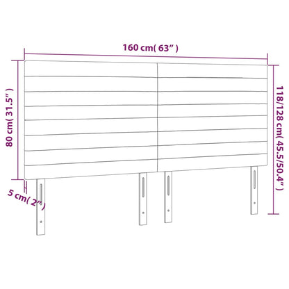 Hoofdbord Led Fluweel 160 x 5 x 118/128 cm Zwart