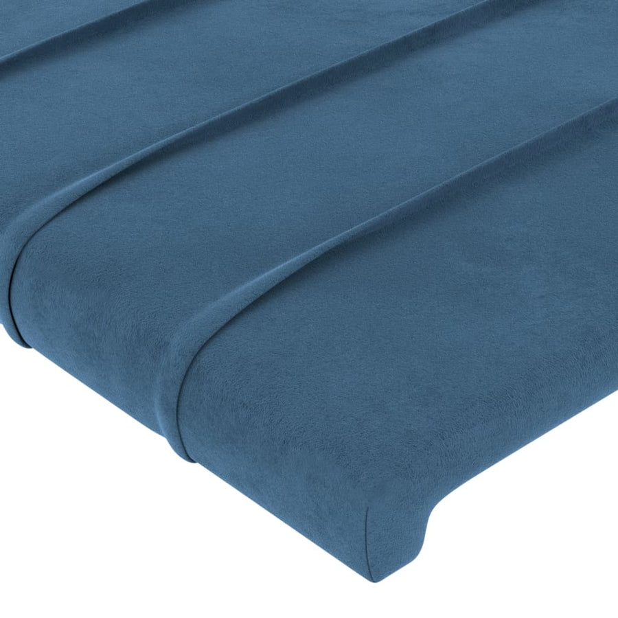 Hoofdbord Led Fluweel 180 x 5 x 118/128 cm Donkerblauw