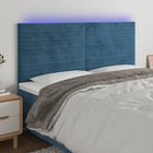 Headboard LED 180x5x118/128 cm velvet dark blue