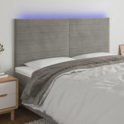 Headboard LED 200x5x118/128 cm velvet light grey