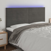 Headboard LED 200x5x118/128 cm velvet dark grey