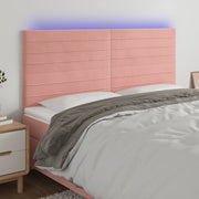 Headboard LED 200x5x118/128 cm velvet pink