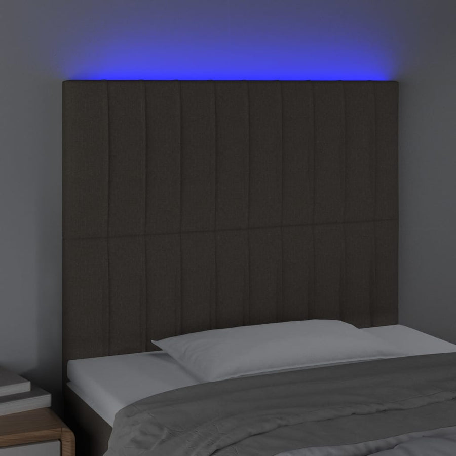 Hoofdbord Led Stof 80 x 5 x 118/128 cm Taupe