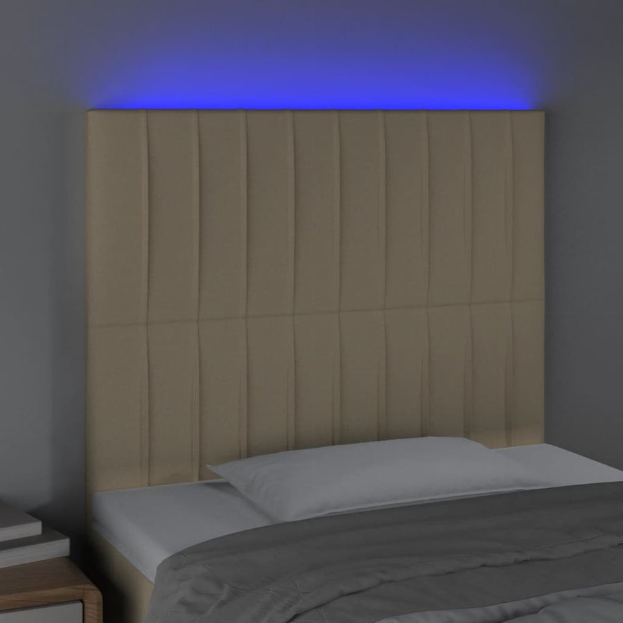 Hoofdbord Led Stof Kleurig 80 x 5 x 118/128 cm Crème