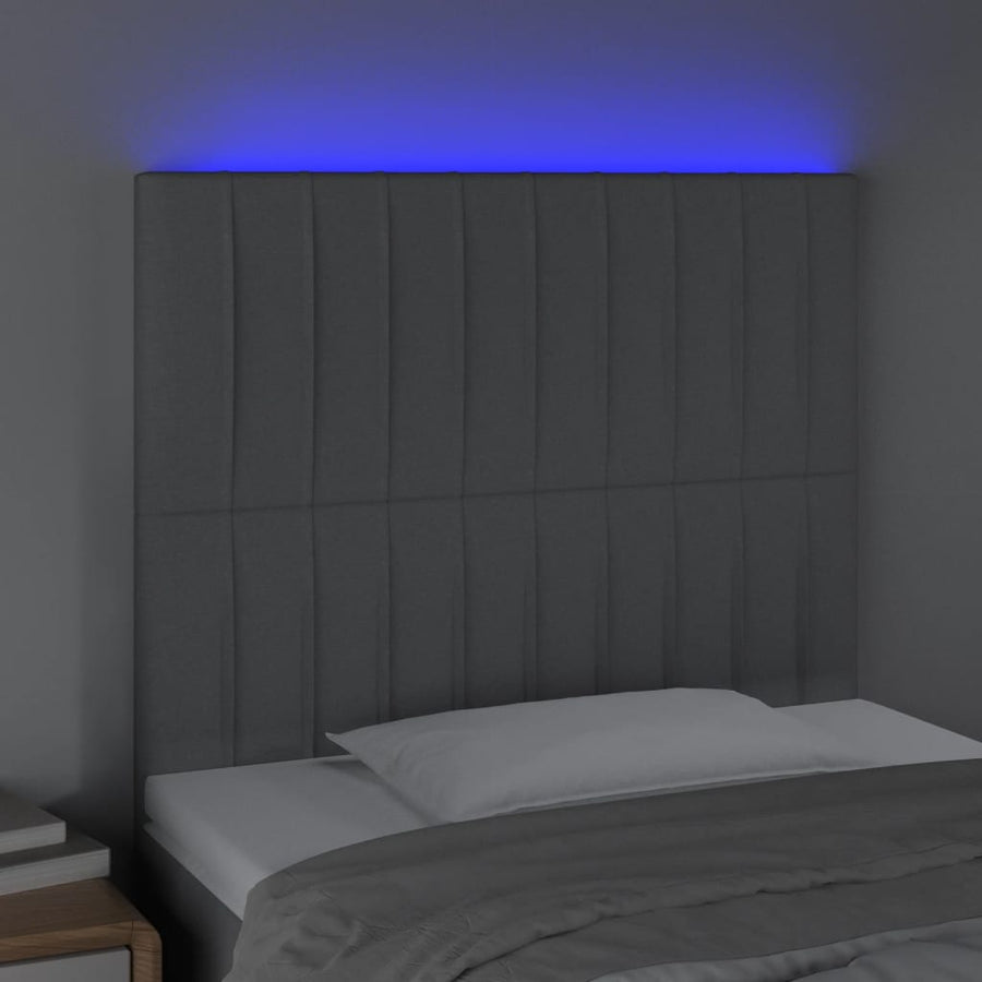 Hoofdbord Led Stof 90 x 5 x 118/128 cm Lichtgrijs