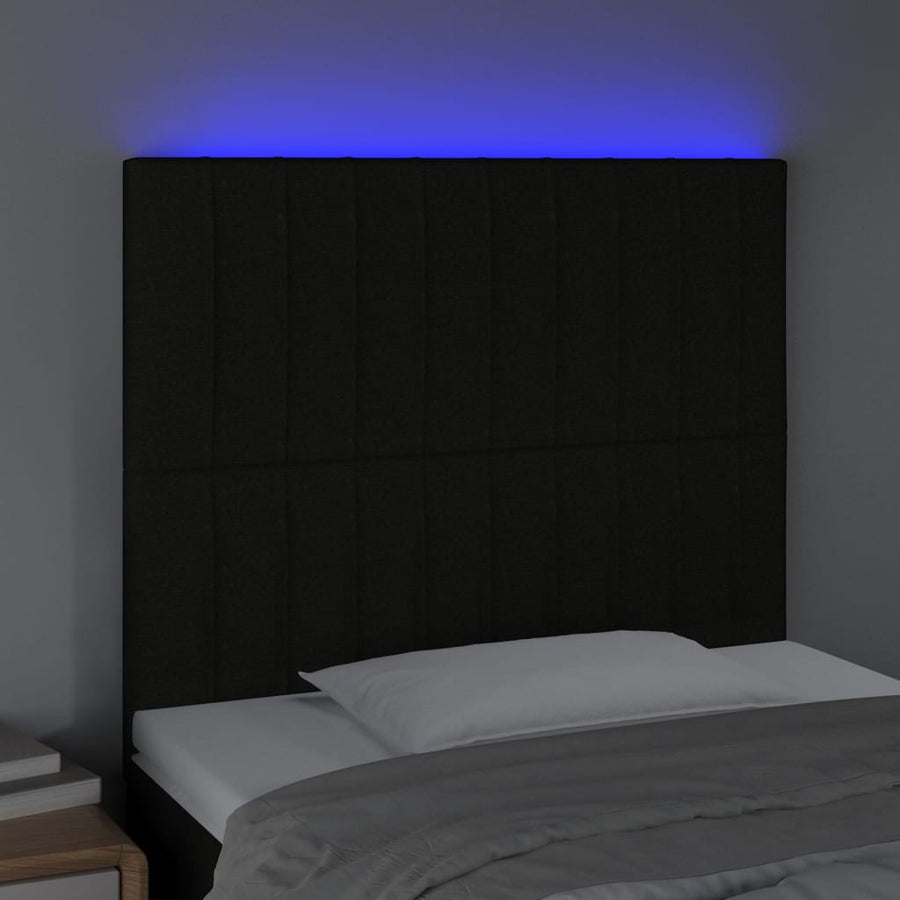 Hoofdbord Led Stof 90 x 5 x 118/128 cm Zwart