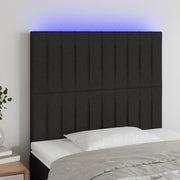 Hoofdbord 90x5x118/128 cm stof zwart LED