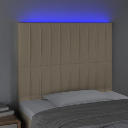 Hoofdbord Led Stof Kleurig 90 x 5 x 118/128 cm Crème