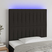 Hoofdbord 100x5x118/128 cm stof zwart met LED