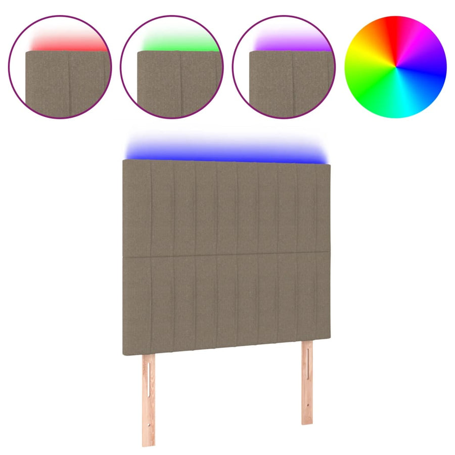 Hoofdbord Led Stof 100 x 5 x 118/128 cm Taupe