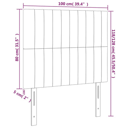 Hoofdbord Led Stof Kleurig Crème 100 x 5 x 118/128 cm