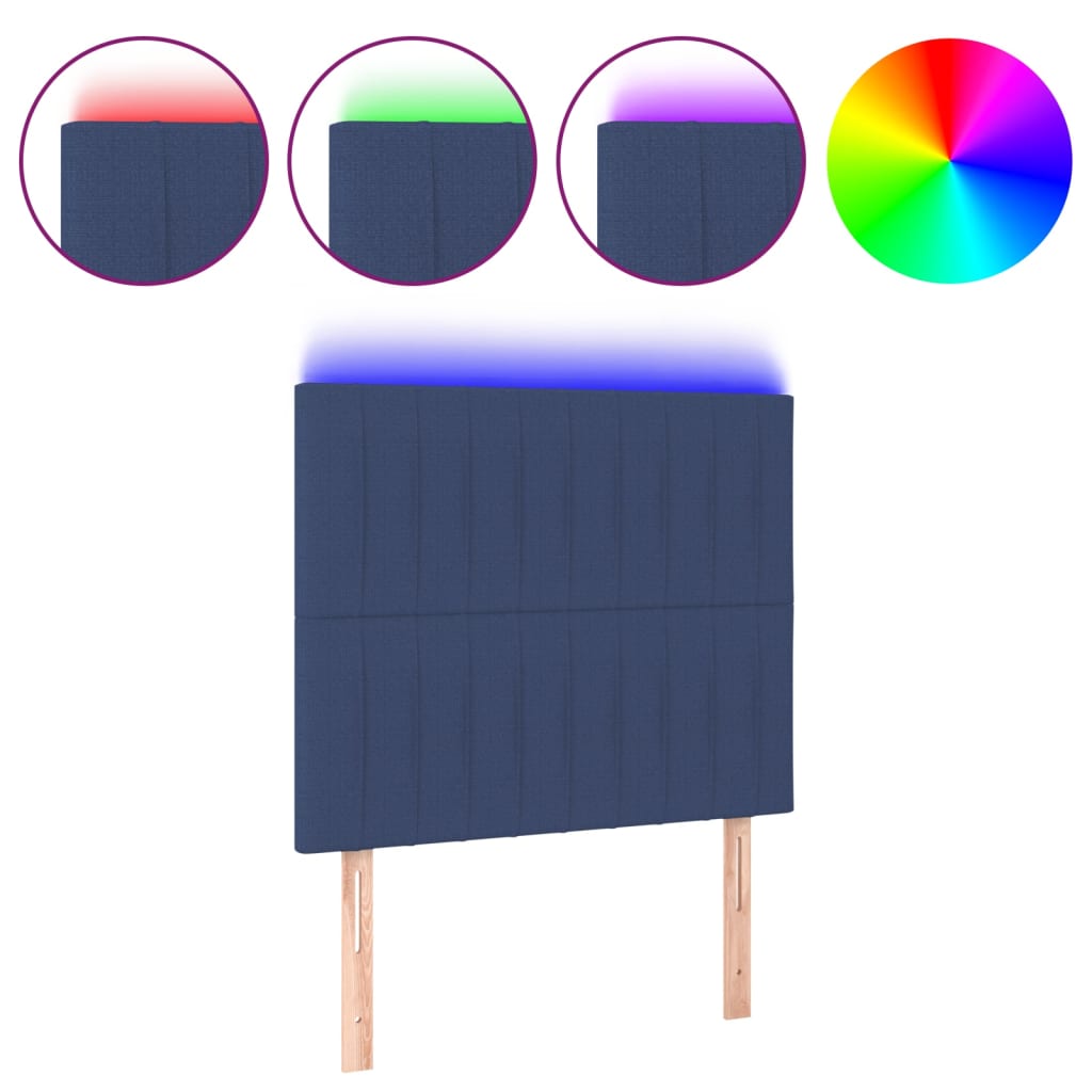 Hoofdbord Led Stof 100 x 5 x 118/128 cm Blauw