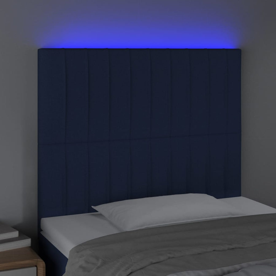 Hoofdbord Led Stof 100 x 5 x 118/128 cm Blauw