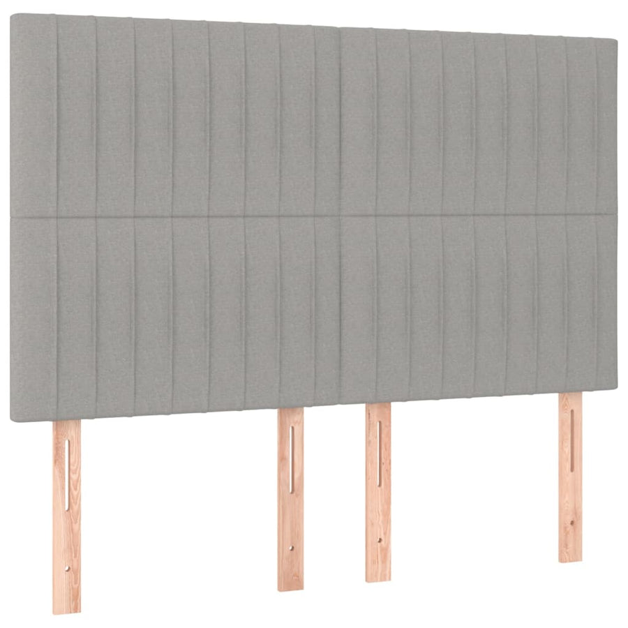 Hoofdbord Led Stof 144 x 5 x 118/128 cm Lichtgrijs
