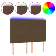 Hoofdbord Led Stof 144 x 5 x 118/128 cm Donkerbruin