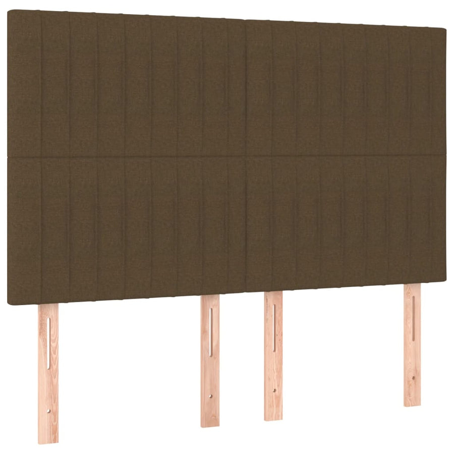 Hoofdbord Led Stof 144 x 5 x 118/128 cm Donkerbruin