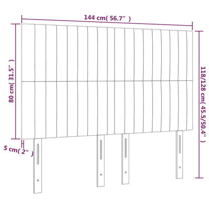 Hoofdbord Led Stof 144 x 5 x 118/128 cm Donkerbruin
