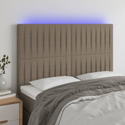 Hoofdbord 144x5x118/128 cm stof taupe LED