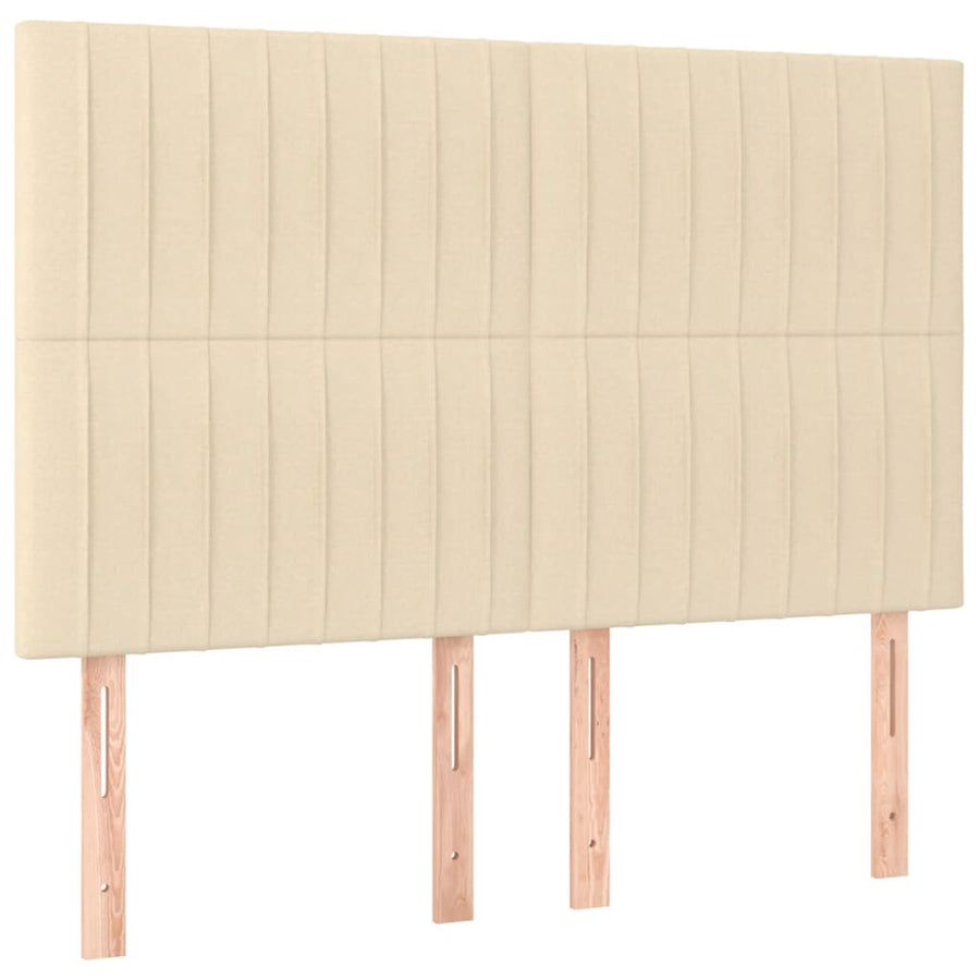 Hoofdbord Led Stof Kleurig 144 x 5 x 118/128 cm Crème