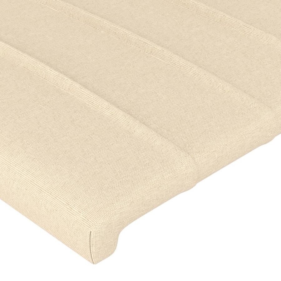 Hoofdbord Led Stof Kleurig 144 x 5 x 118/128 cm Crème