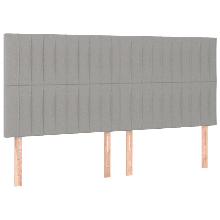 Hoofdbord Led Stof 180 x 5 x 118/128 cm Lichtgrijs