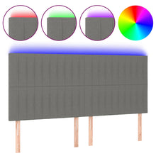 Hoofdbord Led Stof 180 x 5 x 118/128 cm Donkergrijs