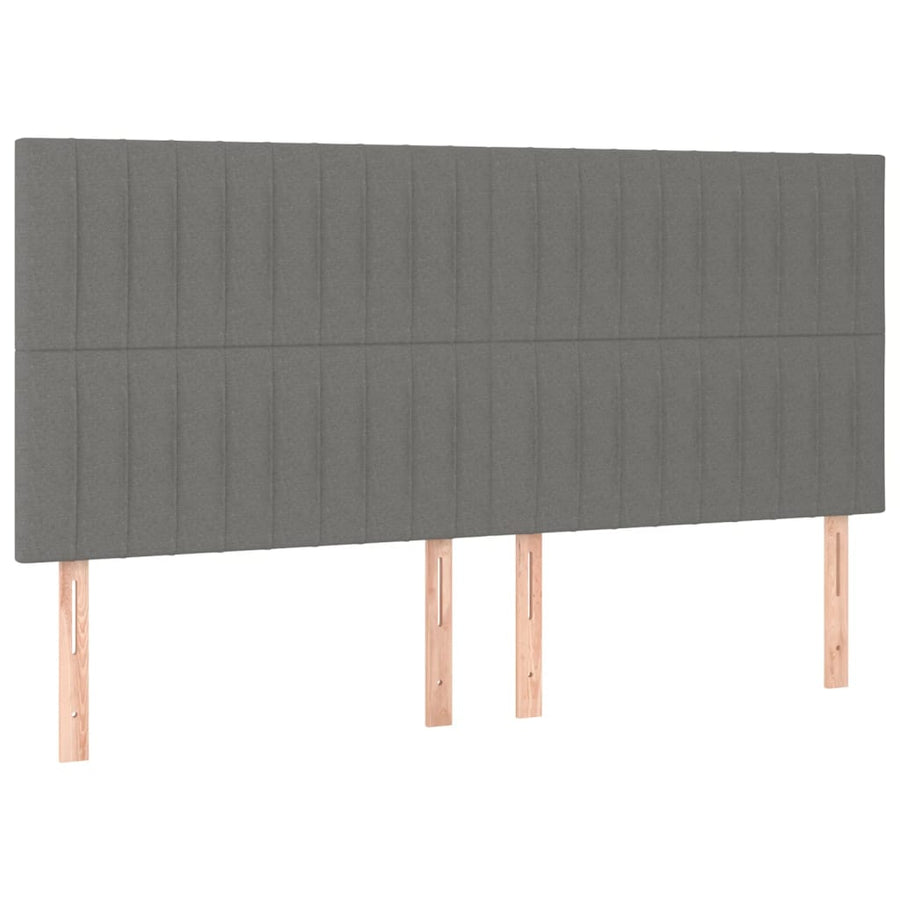 Hoofdbord Led Stof 180 x 5 x 118/128 cm Donkergrijs