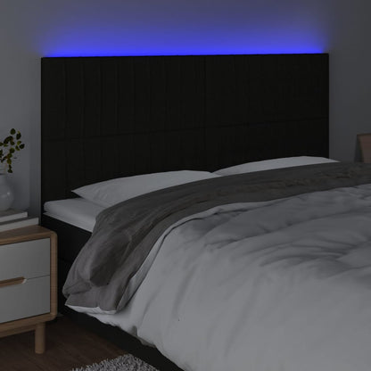 Hoofdbord Led Stof 180 x 5 x 118/128 cm Zwart