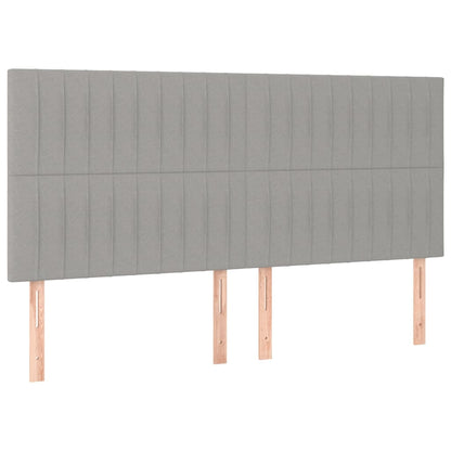 Hoofdbord Led Stof 200 x 5 x 118/128 cm Lichtgrijs