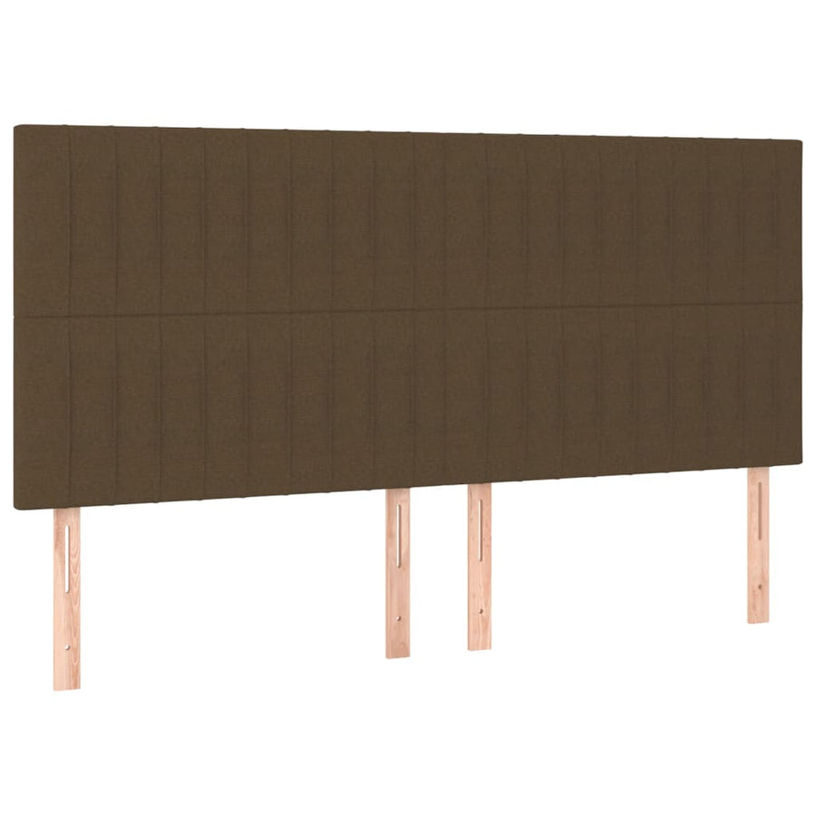 Hoofdbord Led Stof 200 x 5 x 118/128 cm Donkerbruin