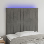Hoofdbord 80x5x118/128 cm fluweel lichtgrijs LED
