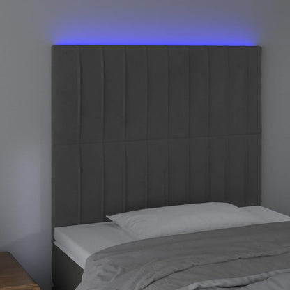 Hoofdbord Led Fluweel 80 x 5 x 118/128 cm Donkergrijs