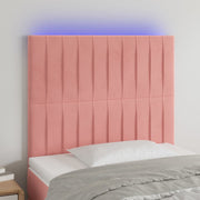 Hoofdbord 80x5x118/128 cm fluweel roze LED