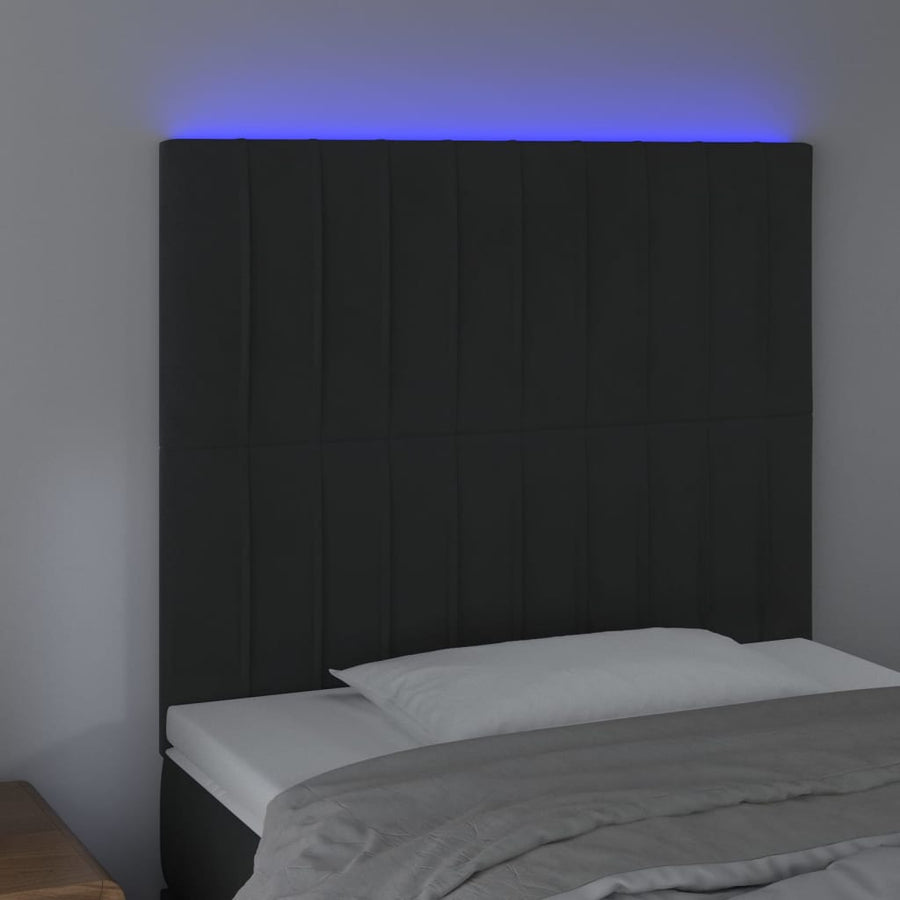 Hoofdbord Led Fluweel 100 x 5 x 118/128 cm Zwart