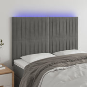 Headboard LED 144x5x118/128 cm velvet light grey