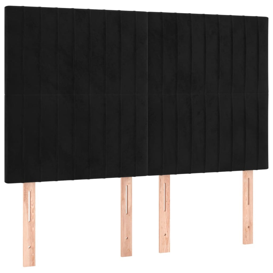 Hoofdbord Led Fluweel 144 x 5 x 118/128 cm Zwart