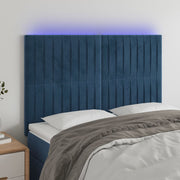 Headboard LED 144x5x118/128 cm velvet dark blue