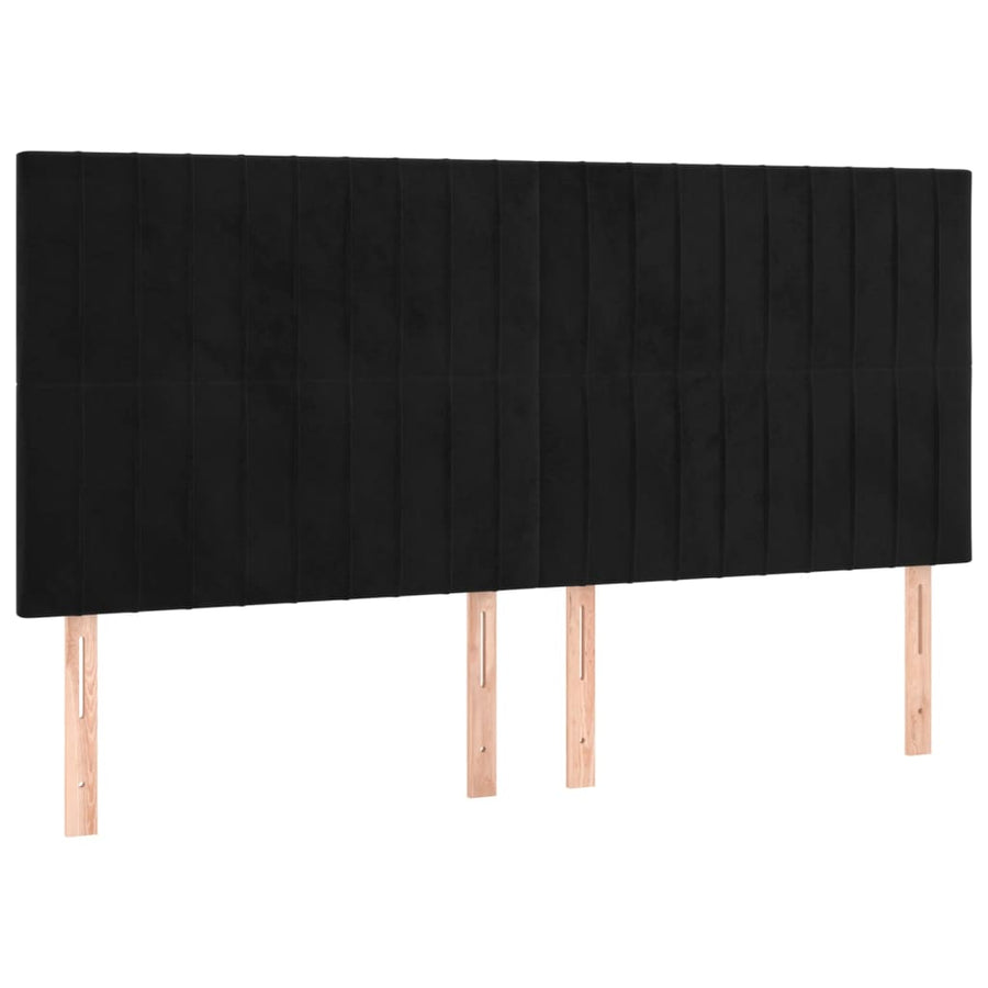 Hoofdbord Led Fluweel 160 x 5 x 118/128 cm Zwart