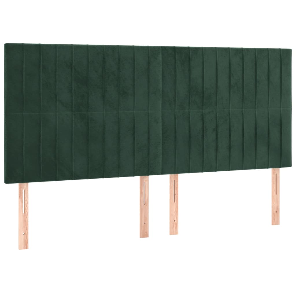 Hoofdbord Led Fluweel 160 x 5 x 118/128 cm Donkergroen