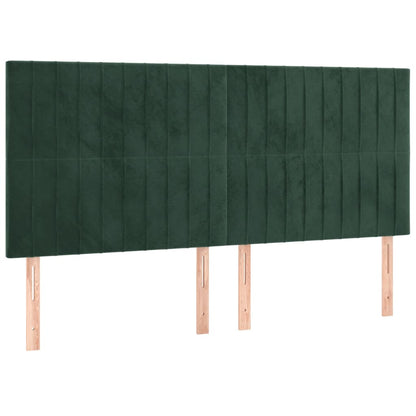 Hoofdbord Led Fluweel 160 x 5 x 118/128 cm Donkergroen