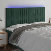 Hoofdbord LED 160x5x118/128 cm fluweel donkergroen